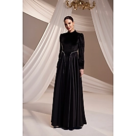 Burak Baran Kadife Abiye Siyah