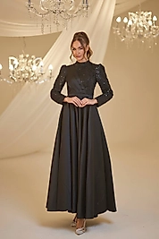 Burak Baran Fashıon Payet Abiye Siyah