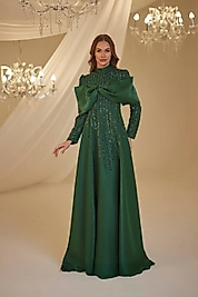 Burak Baran Fashıon Fahriye Abiye Zümrüt Yeşili