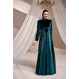 Burak Baran Kadife Abiye Zümrüt